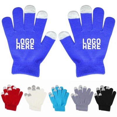 Kids Knitted Touchscreen Gloves