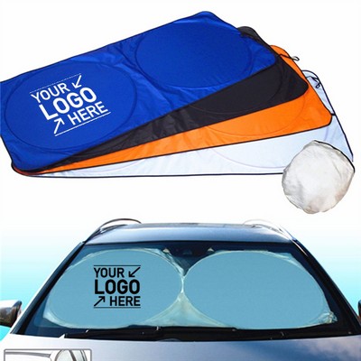 Car Windshield Sun Shade with Storage Pouch - Keep Your Car Cool and Protected